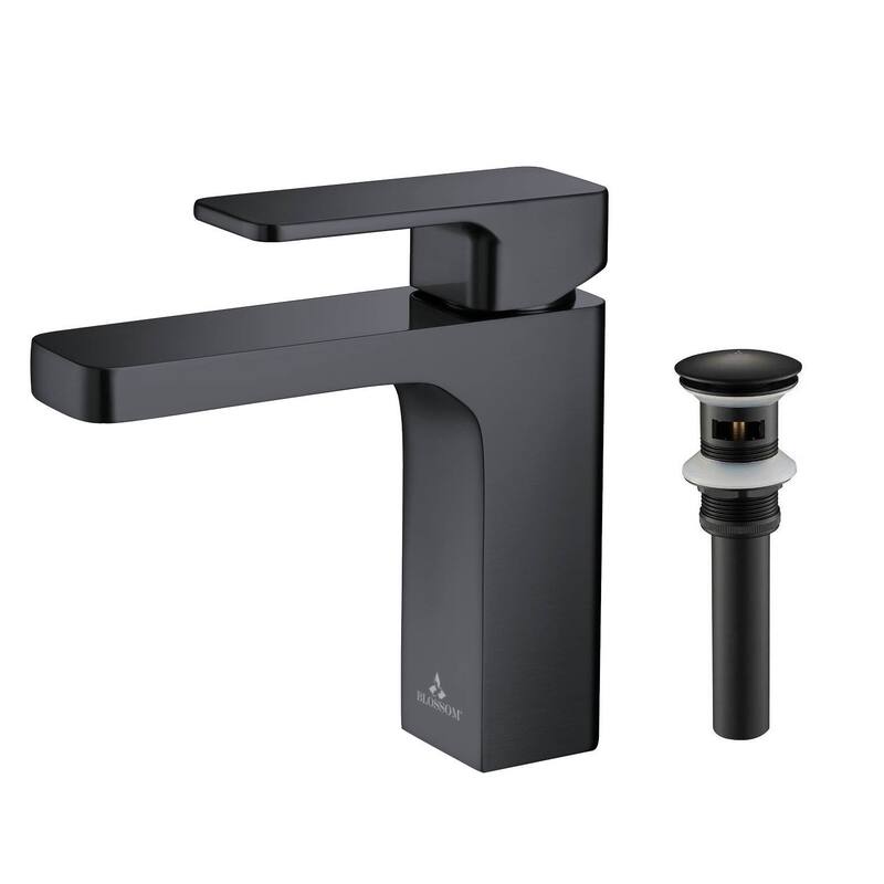 Solid Brass Lead-free Single-handle High Arc Bathroom Faucet - Matte Black w/ Pop-up