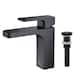 Solid Brass Lead-free Single-handle High Arc Bathroom Faucet - Matte Black w/ Pop-up