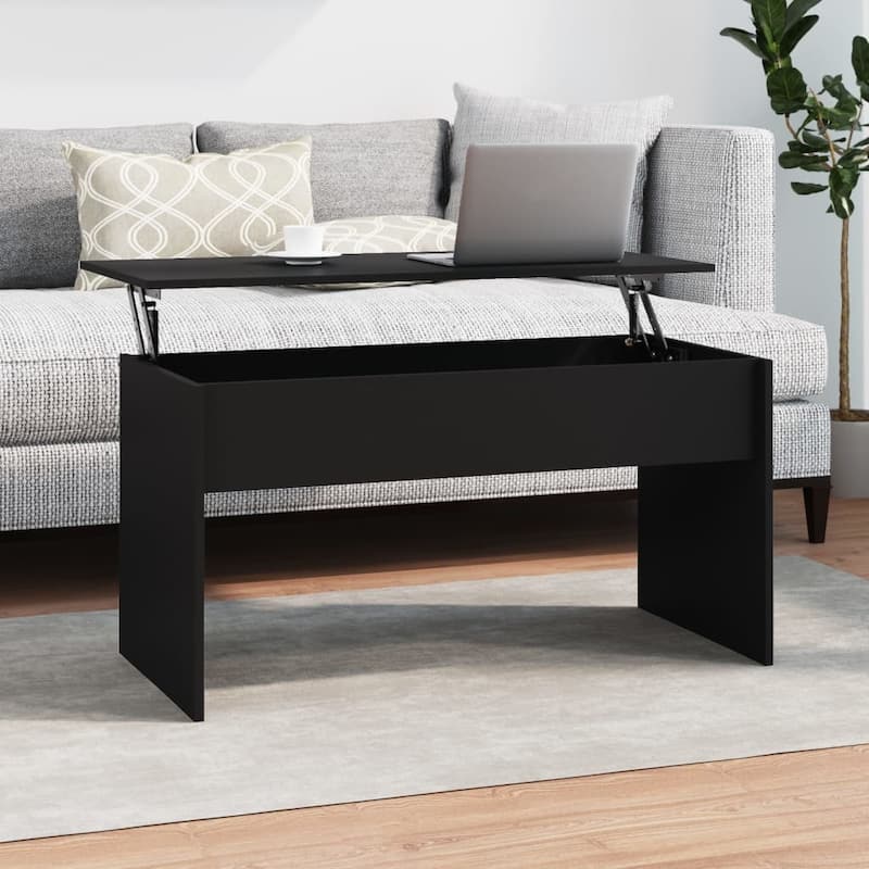 vidaXL Coffee Table Lift Top End Table Accent Side Sofa Table Engineered Wood - 40.2" x 19.9" x 20.7" - Black