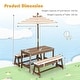 preview thumbnail 15 of 19, Kids Picnic Table and Bench Set with Cushions and Height Adjustable Umbrella - 35" x 17.5" x 20"
