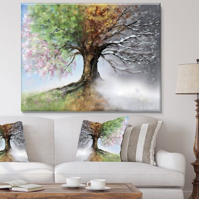 Tree with Four Seasons - Tree Canvas Art Print