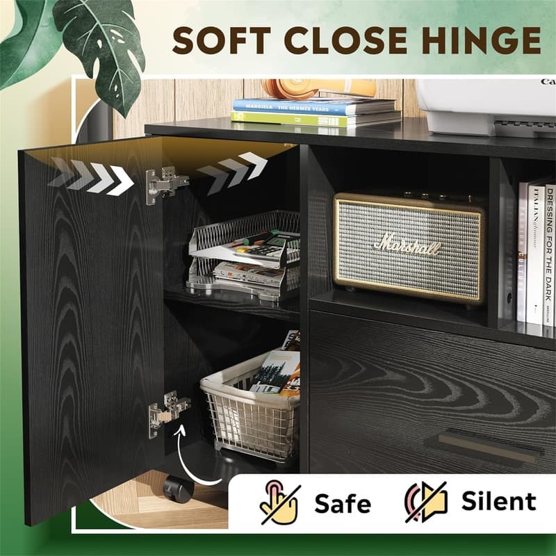 1-Drawer Wood Lateral Filing Cabinet - 15.8"D x 36.6"W x 25"H