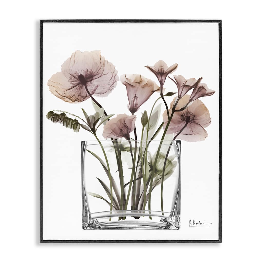 Stupell Modern Translucent Flowers Framed Giclee Art Design By Albert Koetsier