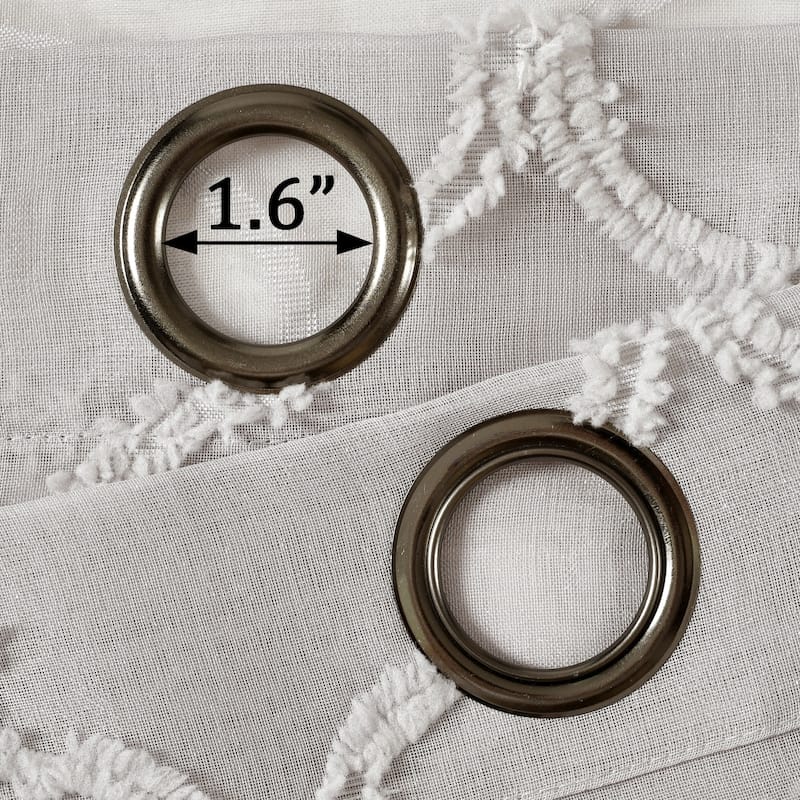 Lush Decor Avon Trellis Grommet Sheer Window Curtain Panel Pair