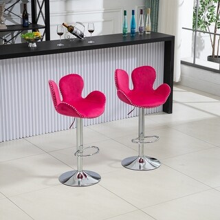 NEW Counter Height Bar Stools Set of 2 Bar Chairs Height Adjustable Swivel main image 1