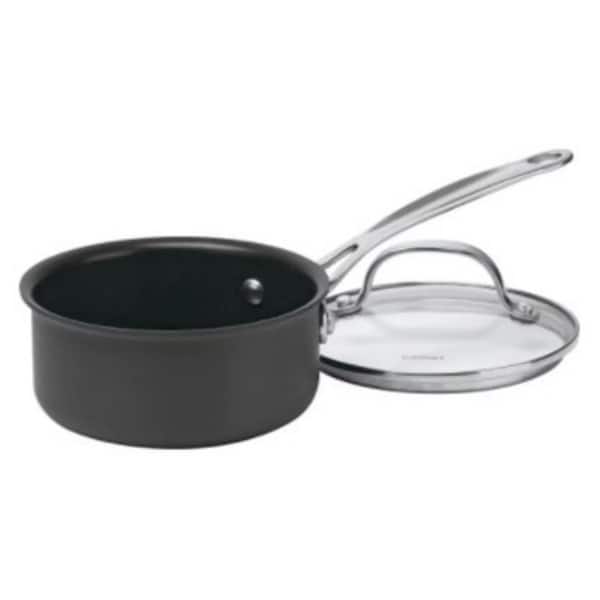 Chefs Classic Hard Anodized Nonstick 1Quart Saucepan with Cover Bed