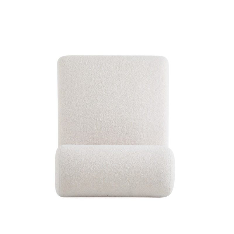 Boucle Lounge Chairs with Rolled Back (Set of 2)