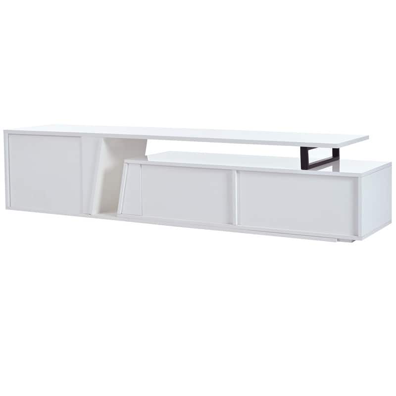 Modern Extendable TV Stand with Storage - Minimalist Rectangle Cabinet for TVs up to 100''