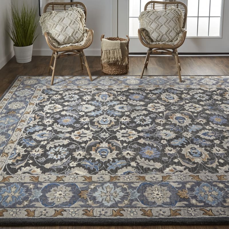 Vegi Floral Stain Resistant Area Rug By HomeRoots - 8' x 10'