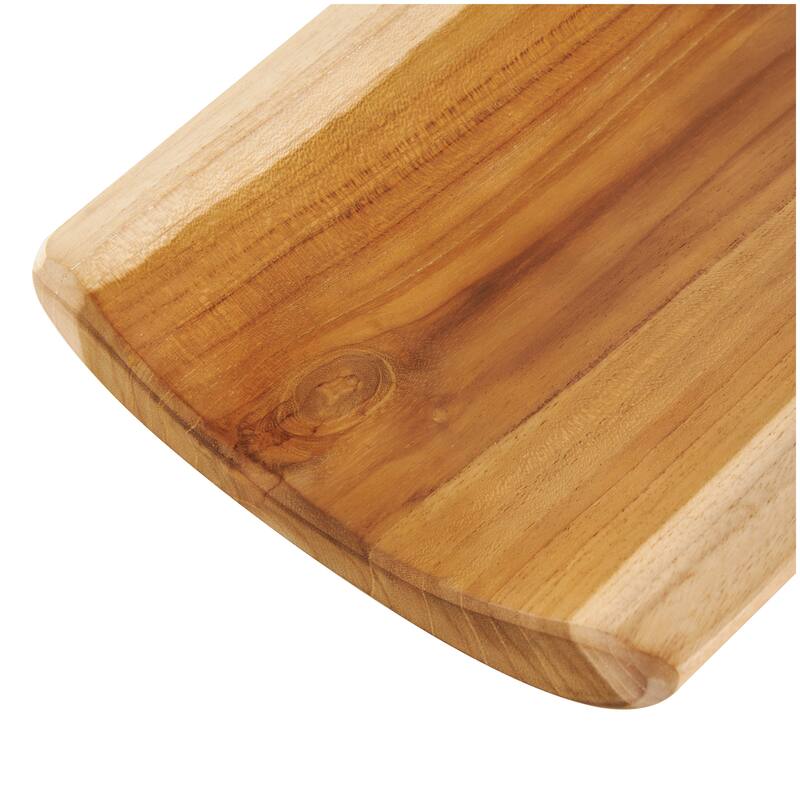 Brown Teak Wood Handmade Minimalistic Curved Living Room Decor Tray (Set of 3)