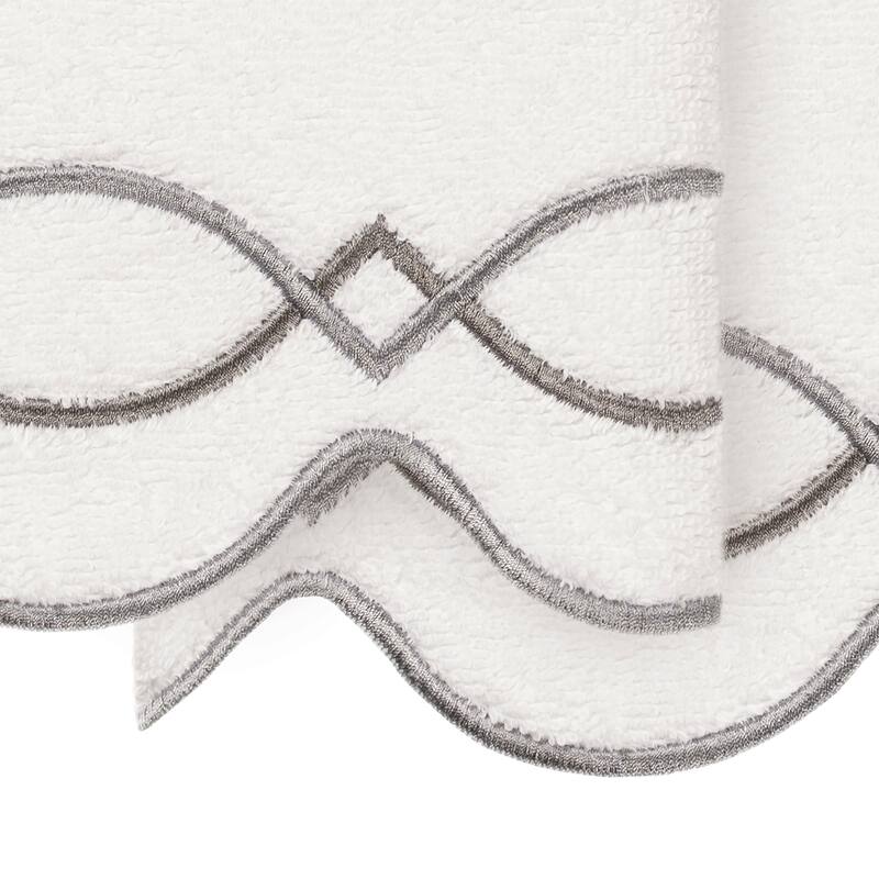 Authentic Hotel and Spa 100% Turkish Cotton DIAMOND CHAIN Scallop Embellished Towel Collection