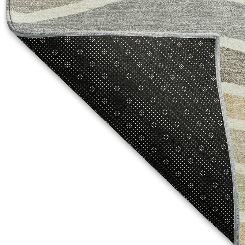 Machine Washable Indoor/ Outdoor Contemporary Stripe Chantille Rug
