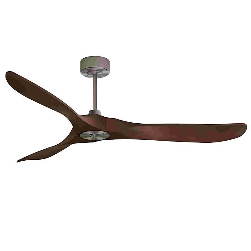 Modland 60-Inch Wood Ceiling Fan with Remote, DC Motor for living room - 60 - Walnut Wood