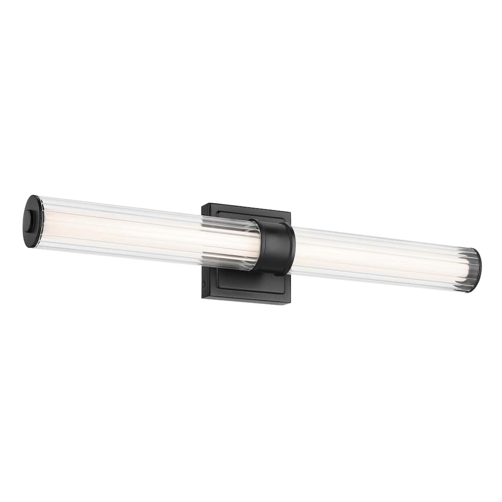 Kichler Lighting Laurene 26.5" Linear Bath Bar Medium LED with Clear Fluted Glass in Black