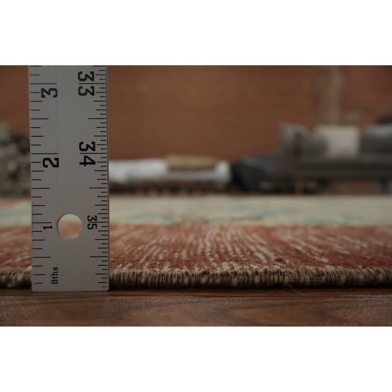 Hand Knotted Oriental 100% Wool Carpet Transitional Floral Beige & Ivories Anatolian Area Rug - 9' 2'' X 5' 7''