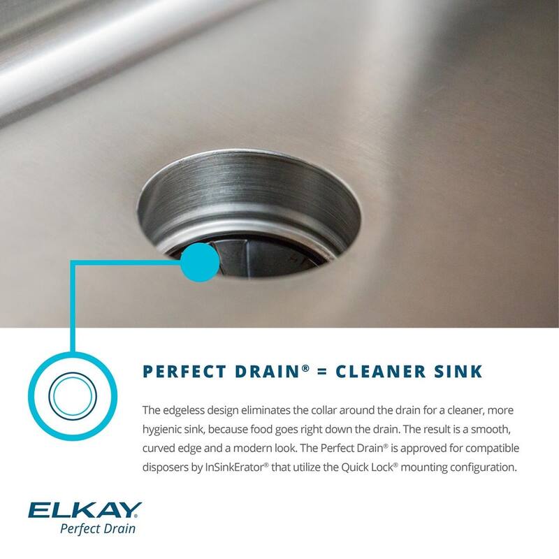 Elkay Lustertone Classic Stainless Steel 13" x 16" x 6-1/2", Single Bowl Drop-in ADA Sink with Perfect Drain