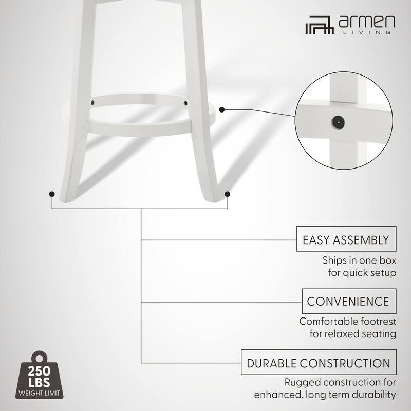 Blair Counter Height or Bar Height Rubberwood Barstool with Fabric Seat