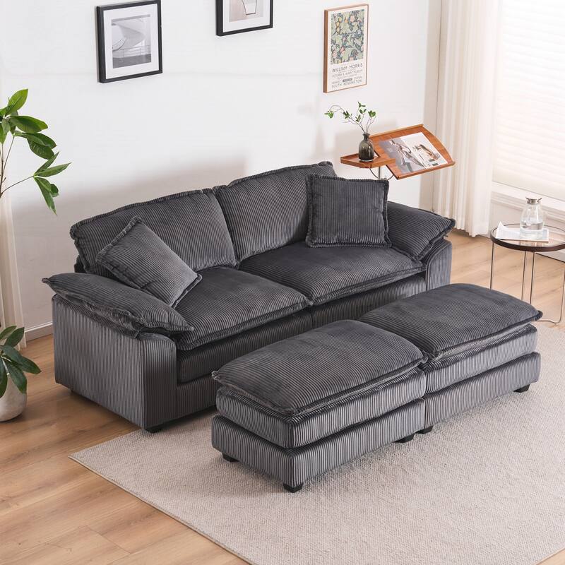2-seats Sofa With 2 Back Pillows