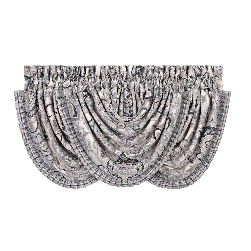 J. Queen New York Guiliana Window Waterfall Valance - Silver
