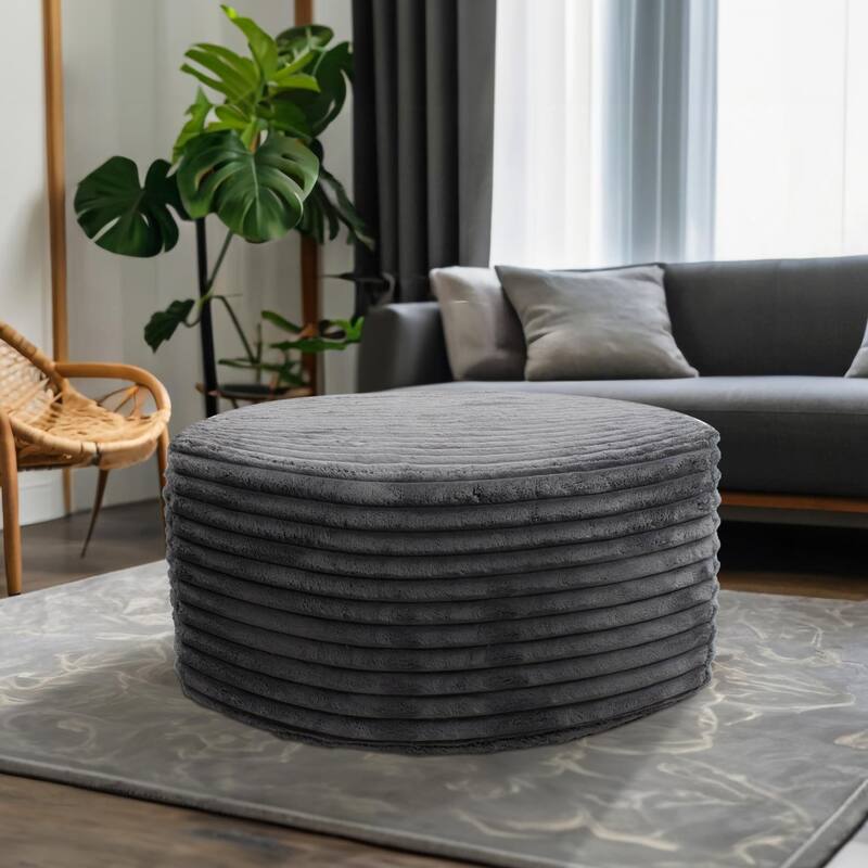 Universal Round Ottoman Shar Pei White