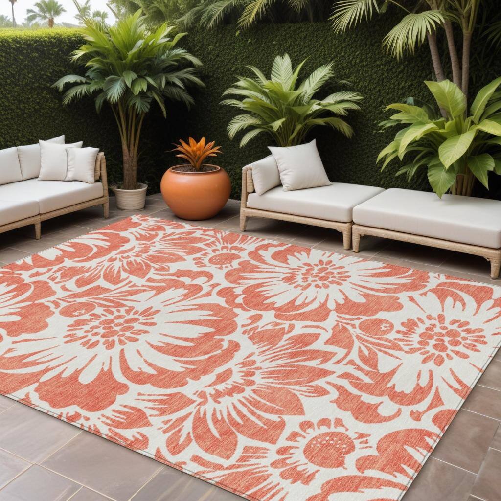 Alsilu Botanic Elegance Weather Resistant Classic Meets Modern Outdoor Rug