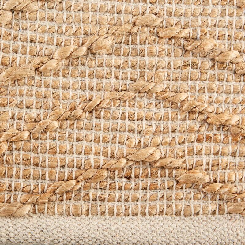 DII Black With Natural Jute Chevron Hand-Loomed Rug - 2' x 3' Oval