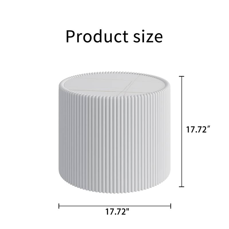 Light Slate Top Cylinder Shape Leather End modern Sofa Table for Living Room furniture