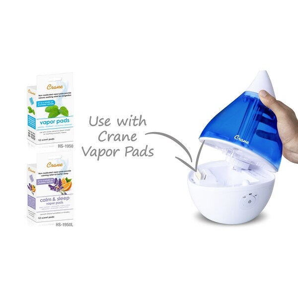 Crane 0.5 Gal. Droplet Cool Mist Humidifier for Rooms up to