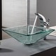 preview thumbnail 2 of 9, Kraus 16-1/2" Aquamarine Glass Vessel Bathroom Sink - Includes Pop-Up