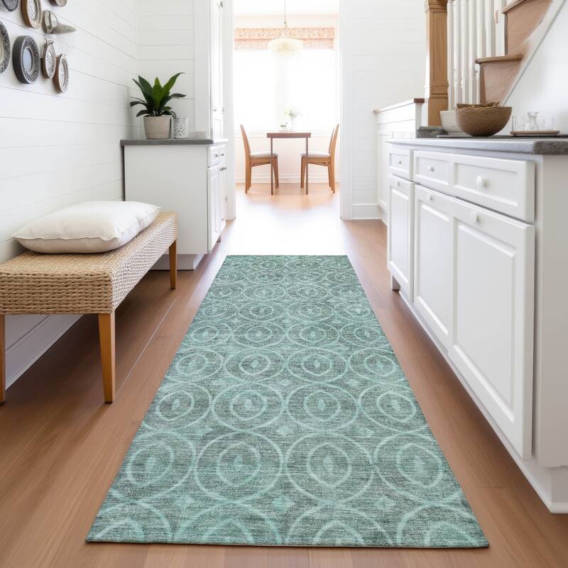 Premium Washable Super Soft Casual Contemporary Mayfield Rug - Teal - 2'3" x 7'6"