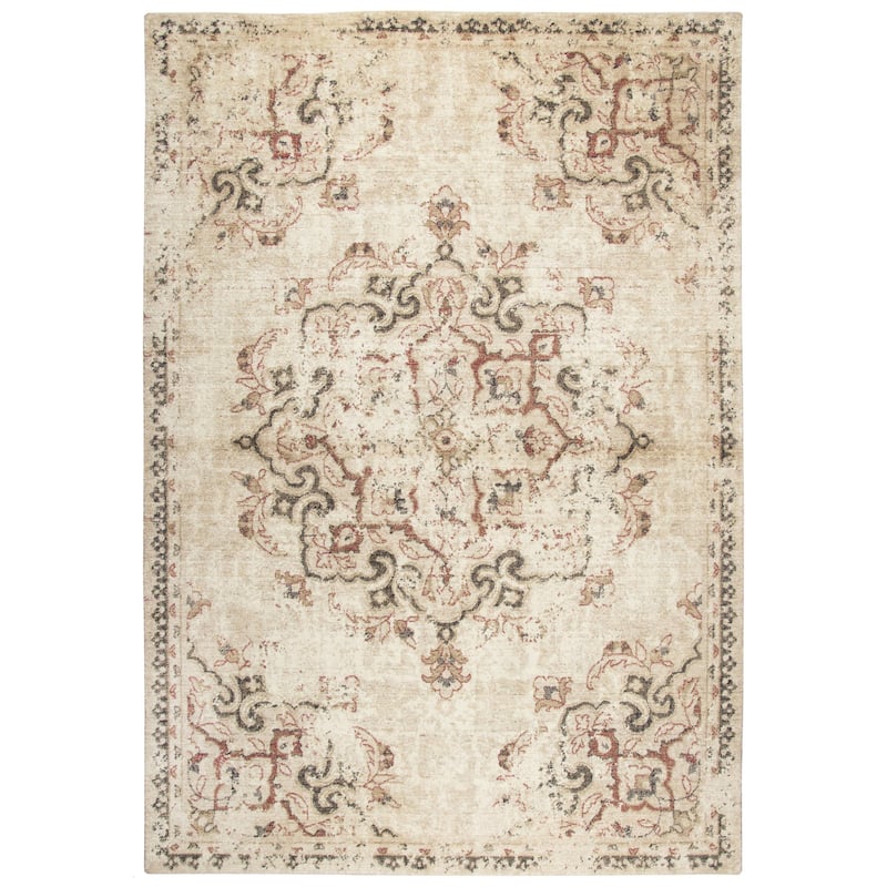 Alora Decor Euphoria Medallion Wool Rug - 5' x 8' - Light Beige