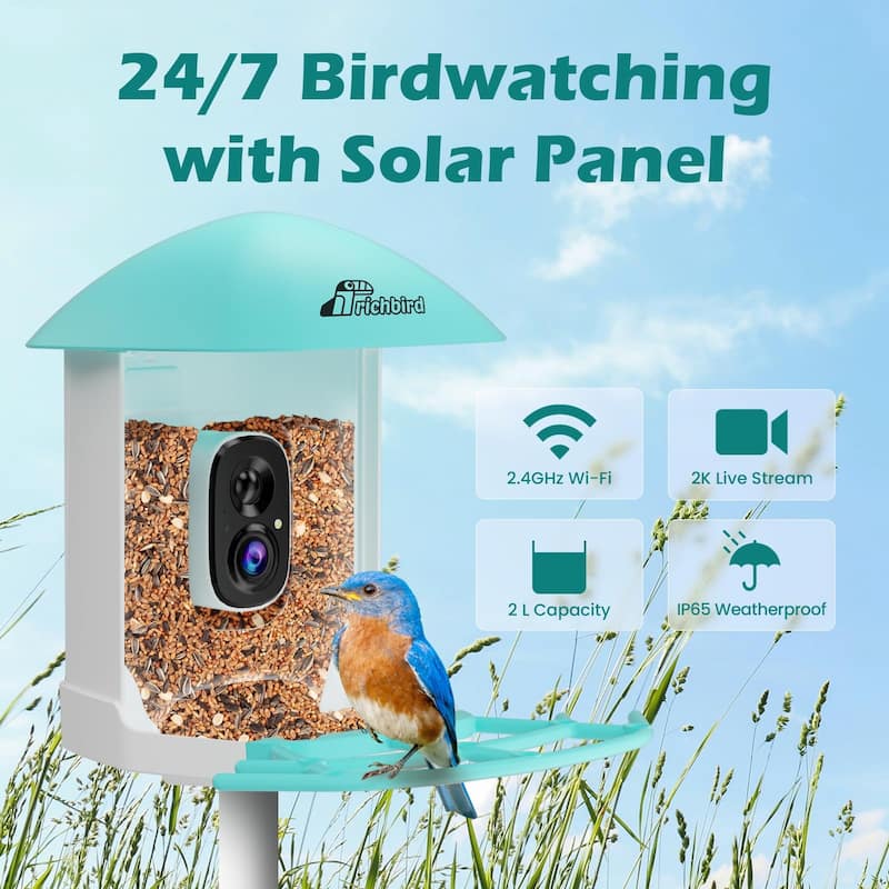 Smart Solar Bird Feeder with Camera and Interactive App