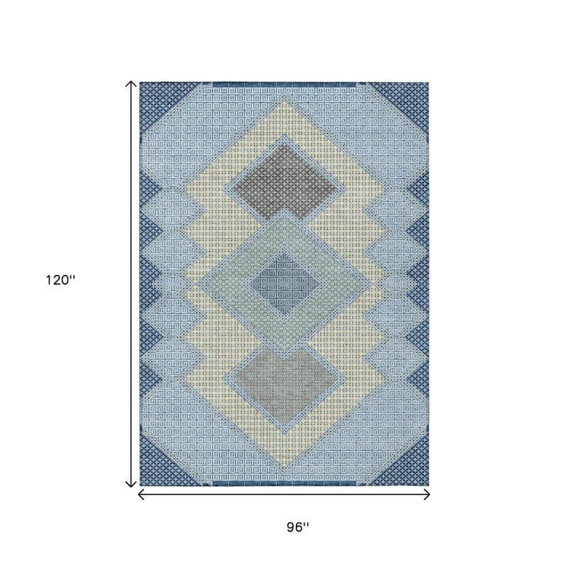 HomeRoots Geometric Transitional Rectangle Outdoor Rug