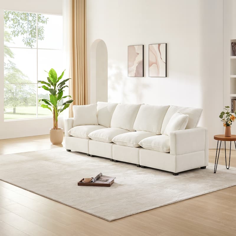 Modern Modular Chenille Sectional Sofa,2 Pillows, Freely Combinable