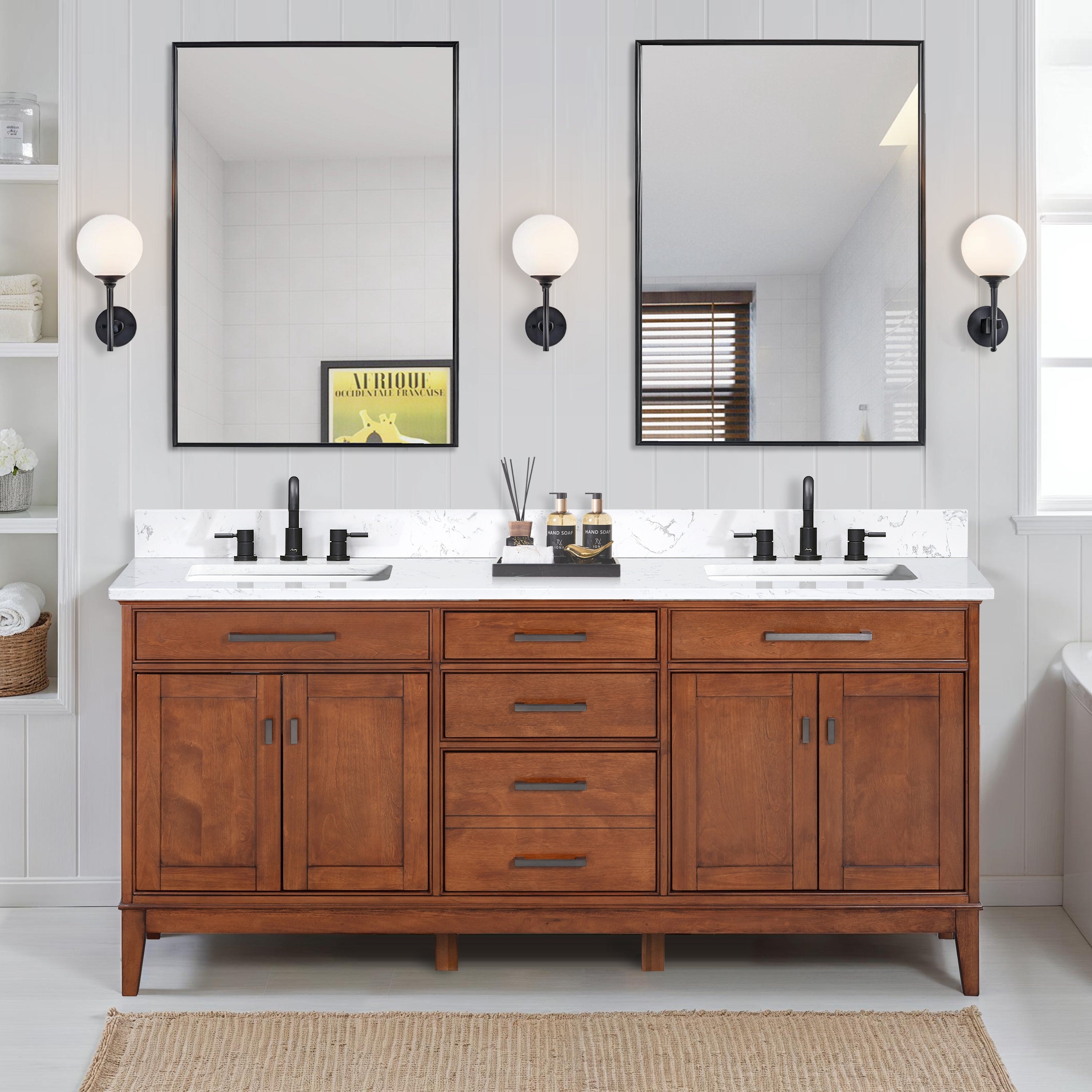Avanity Madison 72 in. Double Sink Bathroom Vanity with Engineered