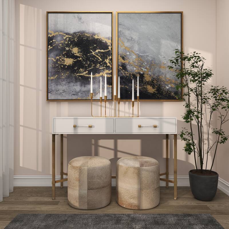 CosmoLiving by Cosmopolitan Gold Metal Slim 7 Candle Candelabra