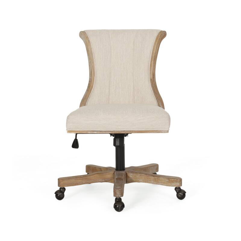 Coulee Upholstered Roll Back Swivel Office Chair by Christopher Knight Home - 24.75" L x 27.75" W x 35.50-40.00" H