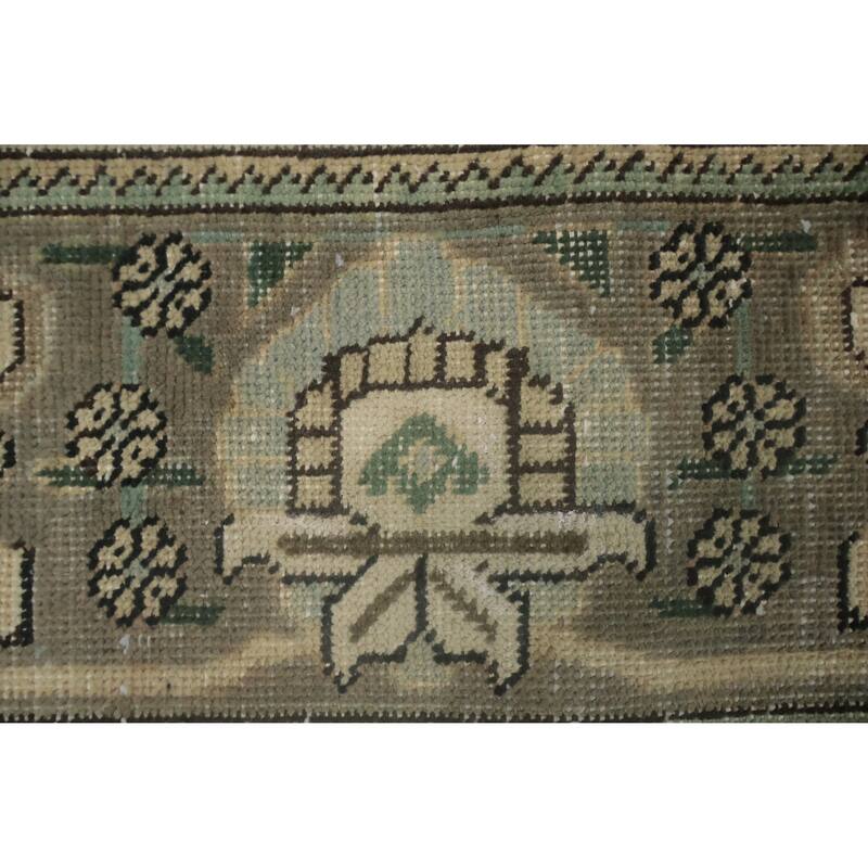 Hand Knotted Oriental 100% Wool Carpet Traditional Floral Green Tabriz Area Rug - 10' 0'' X 6' 6''