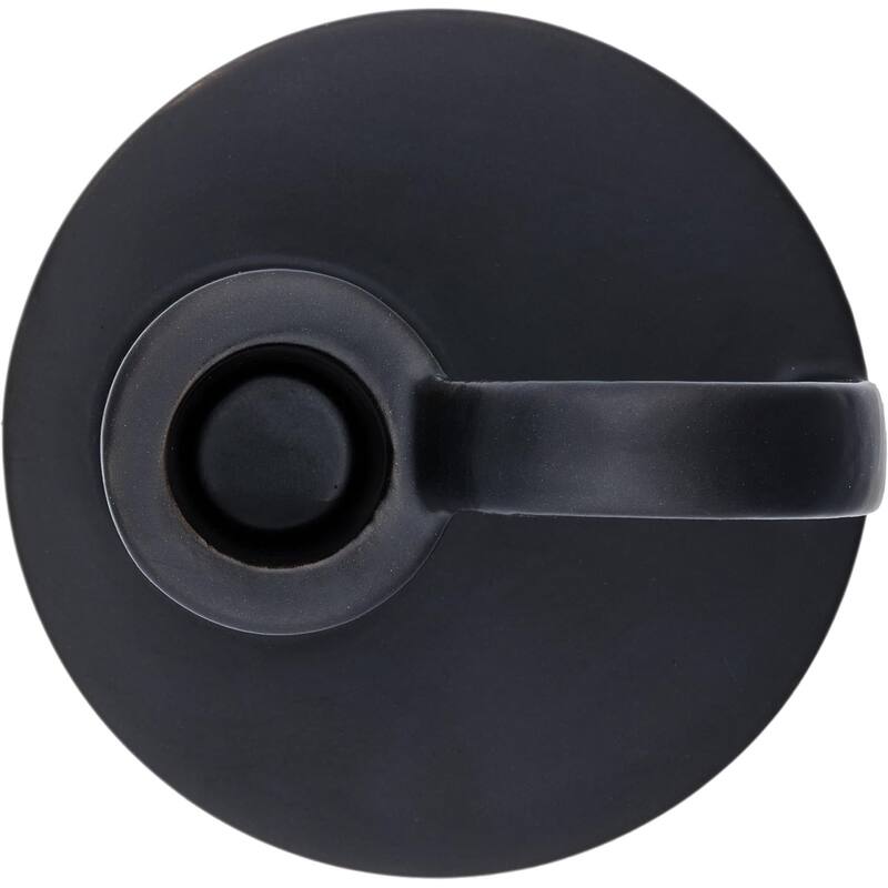 Matte Black Set of Two Elise Short Ceramic Candlesticks Aria Home