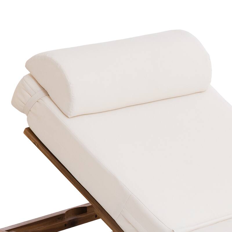 Roomfitters 78.8" Outdoor Patio Chaise Lounge Chair with Adjustable Backrest and Side Table for Poolside & Garden