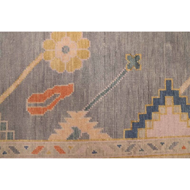 ECARPETGALLERY Hand-knotted Modern Oushak Dark Grey Wool Rug - 7'10 x 9'9