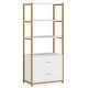 preview thumbnail 18 of 16, 4-Tier White Bookshelf with 2 Drawers, Etagere Standard Book Shelves Display Shelf for Home Office - 60”H x 23.6”L x 15.7”W