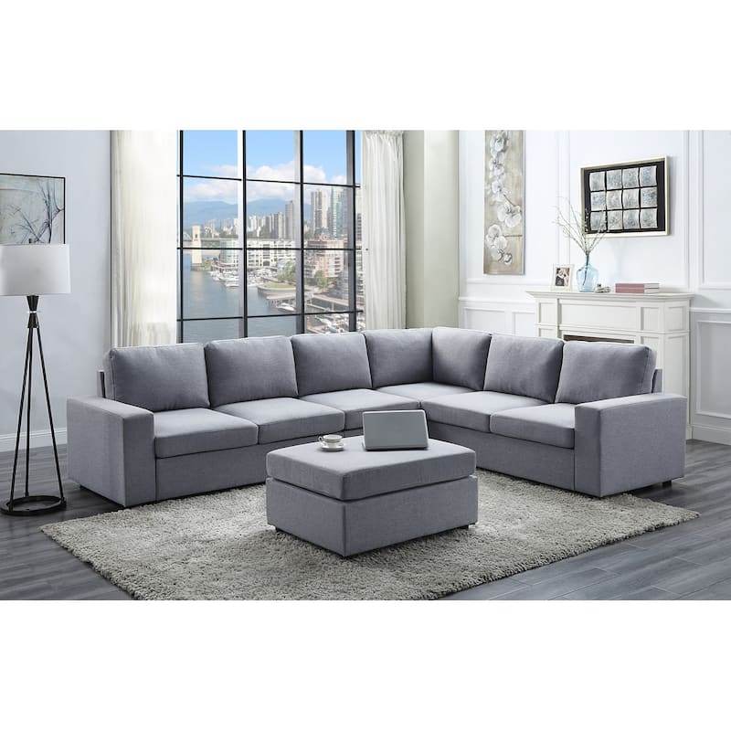 7 Seat Reversible Modular Sectional Sofa