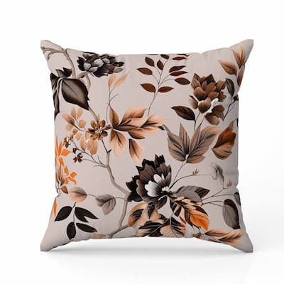 Majestic Gardens Faux Suede Reversible Throw Pillow Pink and Brown