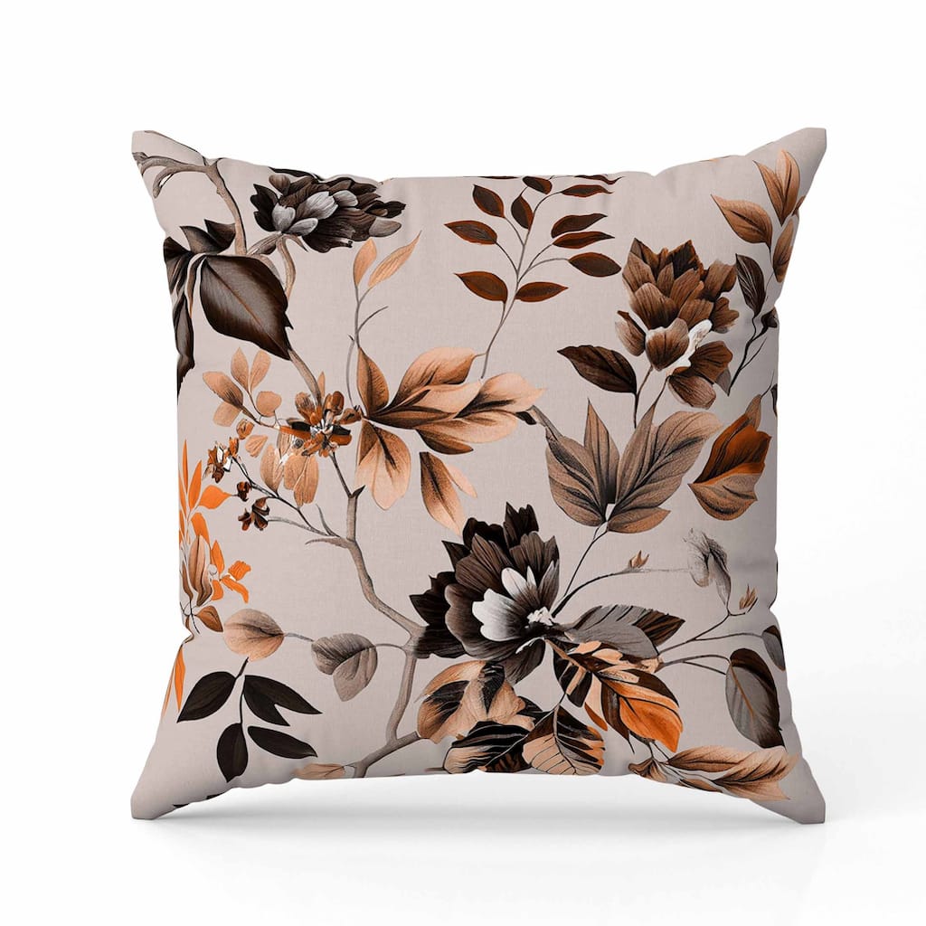 Majestic Gardens Faux Suede Reversible Throw Pillow Pink and Brown