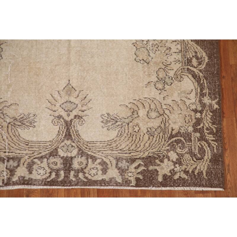 Distressed Sparta Turkish Vintage Rug Handmade Wool Carpet - 5'6"x 9'1"