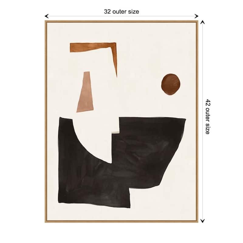 Blockway II by Sozi Framed Canvas Wall Art Print - Sylvie Maple - 32 x 42 in - Plastic - Natural