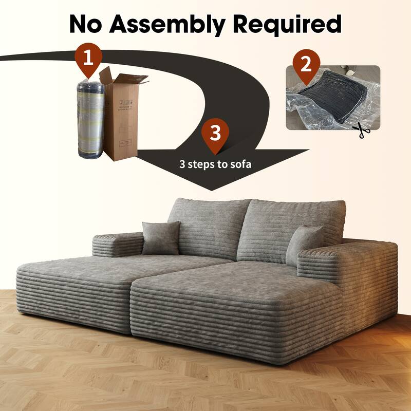 74.8" Modern Sofa Bed with Dual Sleeper, Lounger for Moviebonus Room