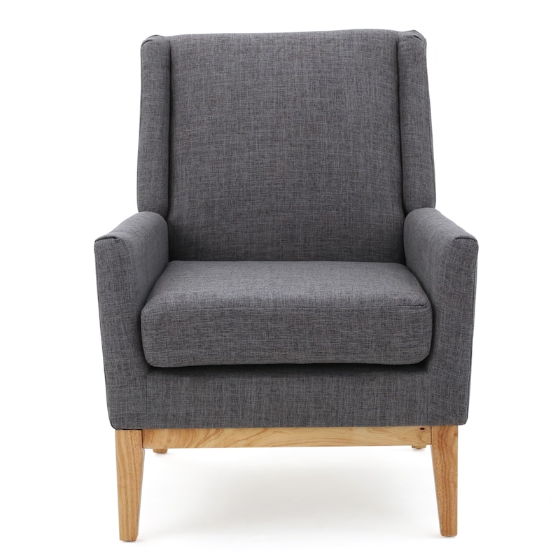 Modern 27.5" Upholstered Accent Chair with Wide Cushion and Wood Legs for Living Room