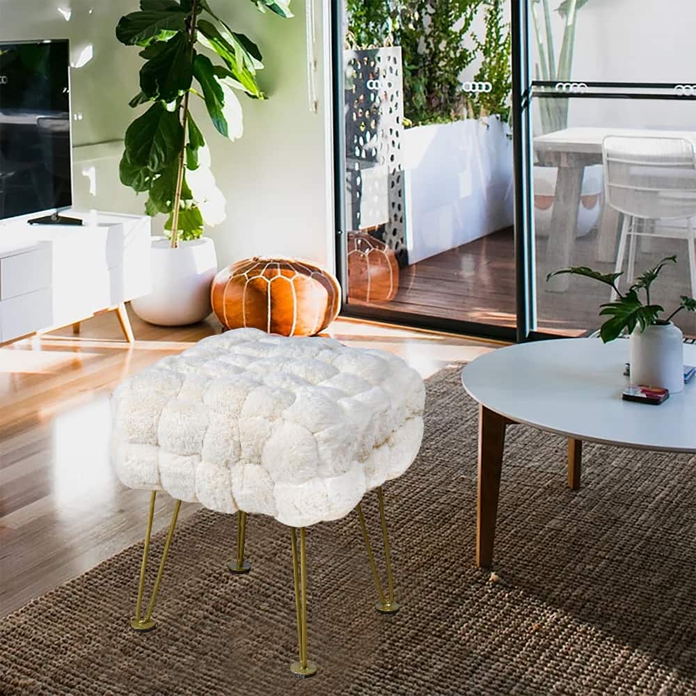 FoxFauxFur Pouf Stool